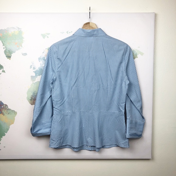 Brooks Brothers Windowpane Button Down Top Size 6P - Picture 6 of 6